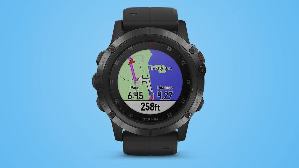 Black watch with map and route shown on face