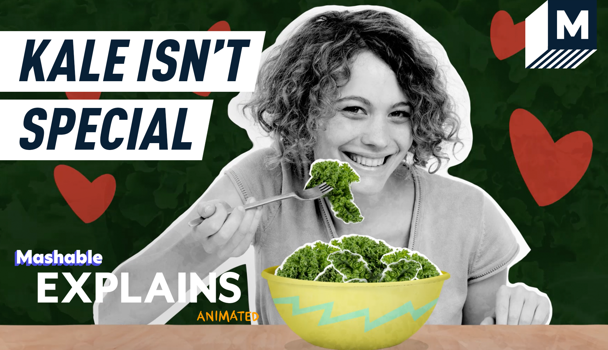Woman smiling in front of a bowl of salad