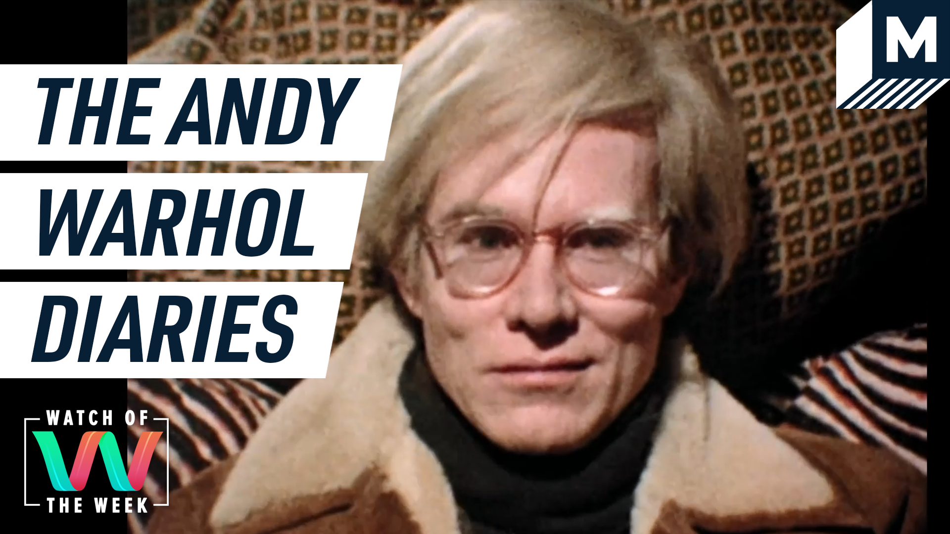 The Andy Warhol Diaries / picture of Andy Warhol smirking at the camera