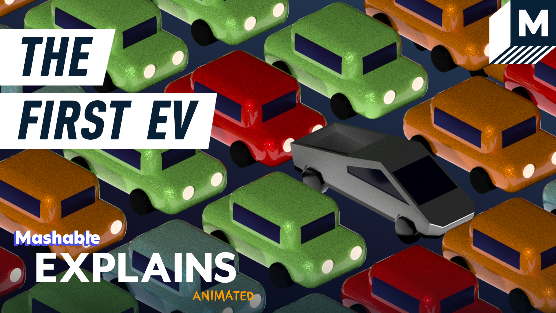 Graphic of electric vehicles lined up next to each other