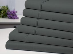 Stack of grey folded sheets
