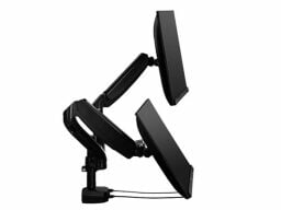 Black desktop stand with two arms 