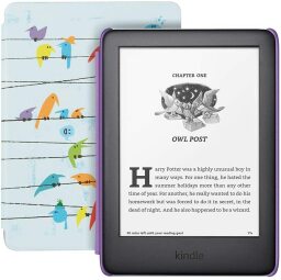 Kindle kids e-reader with rainbow birds cover