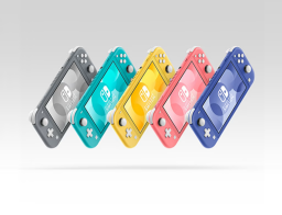 all colors of the nintendo switch lined up next to each other