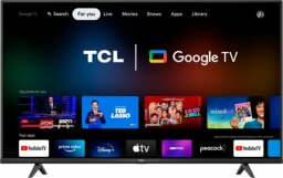 TCL TV with streaming apps on screen