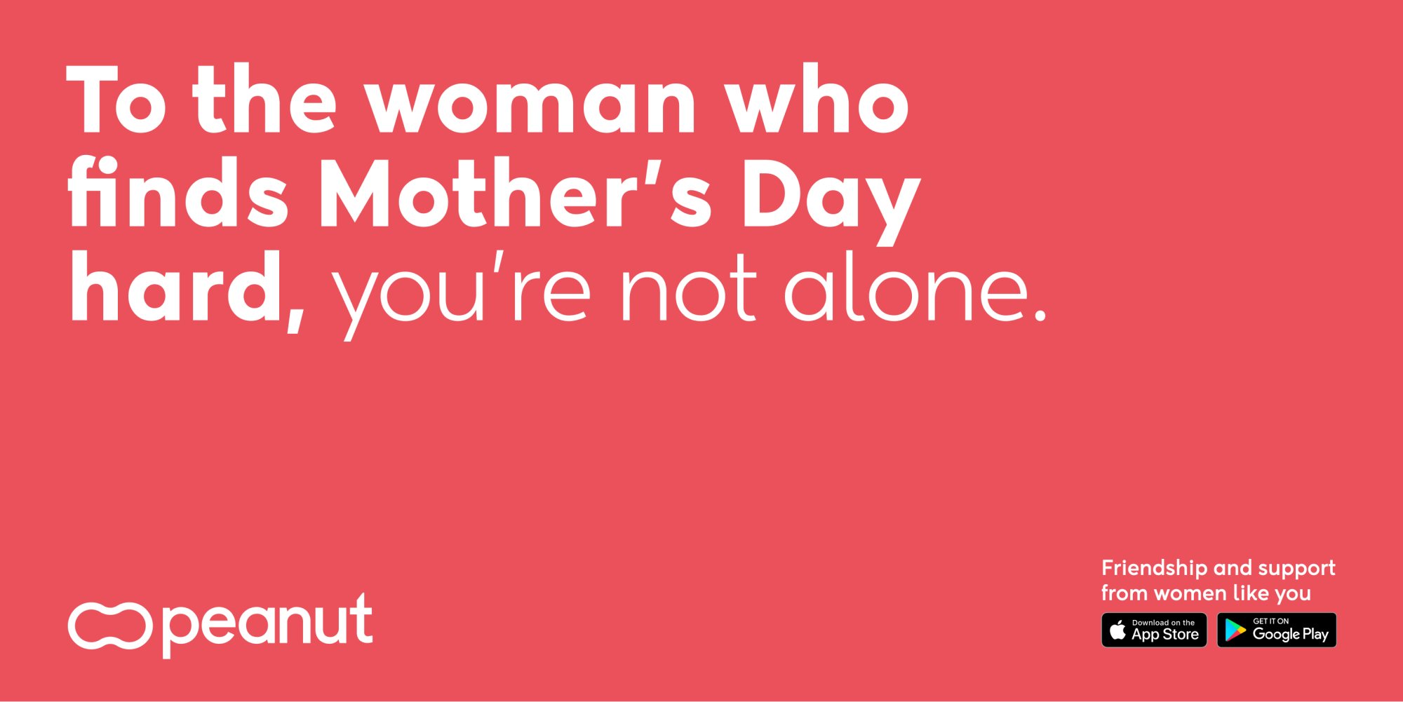 White text on pink background reads "to the woman who finds Mother's Day hard, you're not alone." 