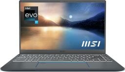 carbon gray computer with a serene mountain & lake background and intel evo callout