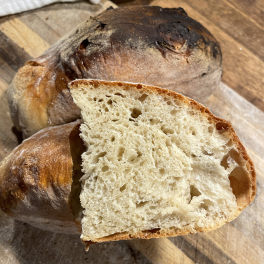 Bread after being baked in Gozney Dome