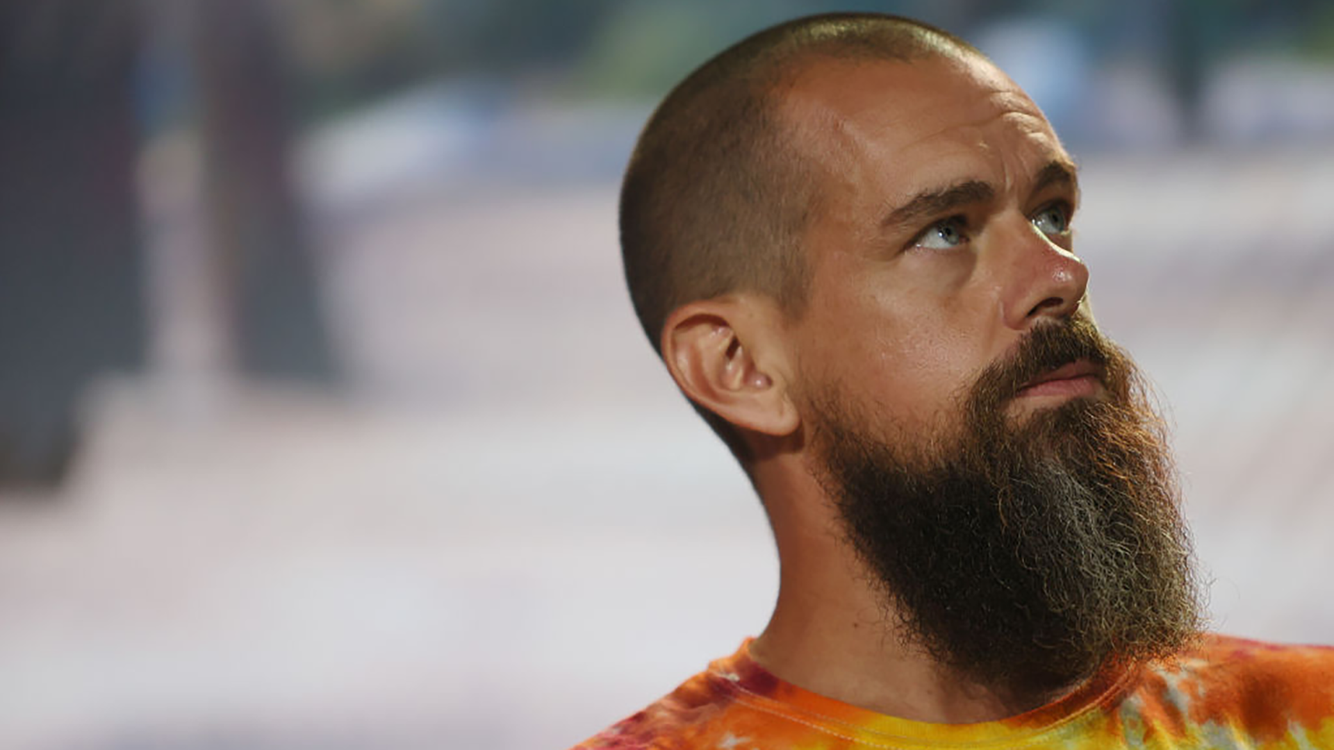 jack dorsey in a tie dye shirt