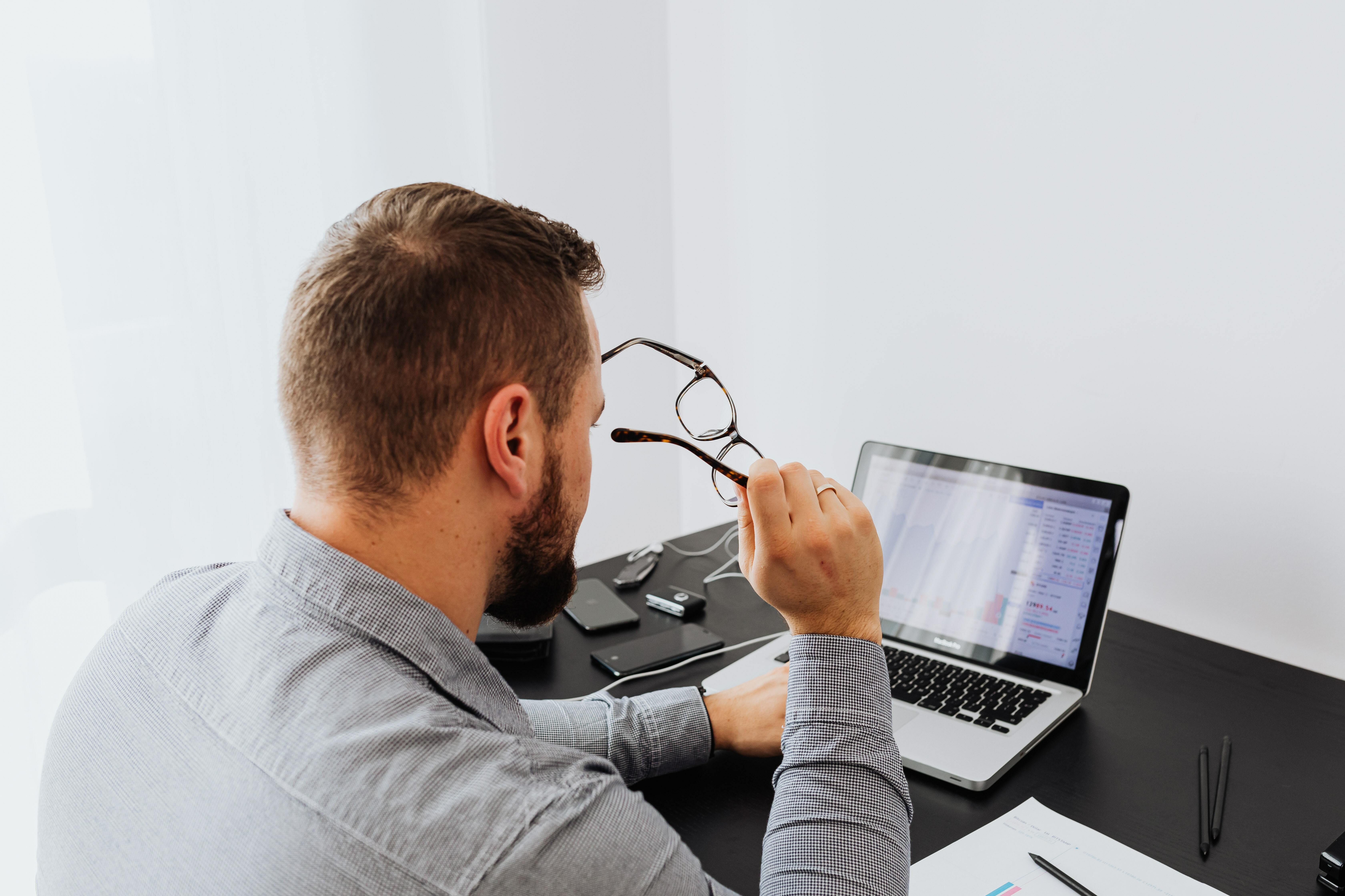 Person looking at laptop