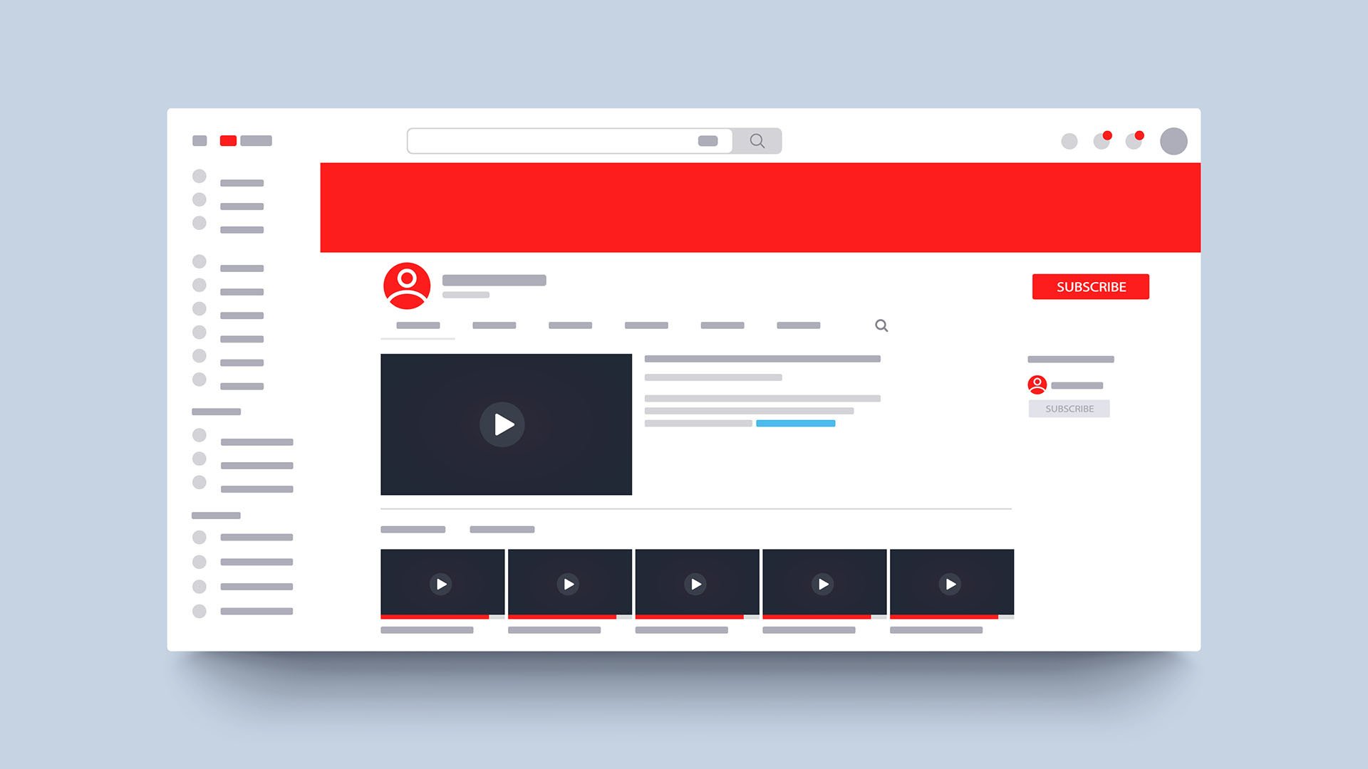 an illustration of a youtube channels dashboard