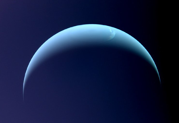 Neptune imaged by a passing spacecraft