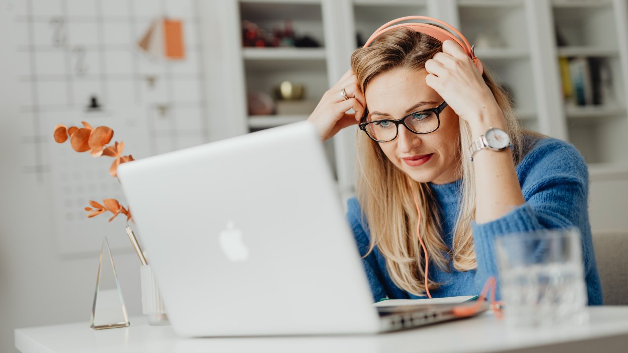 Person looking at laptop
