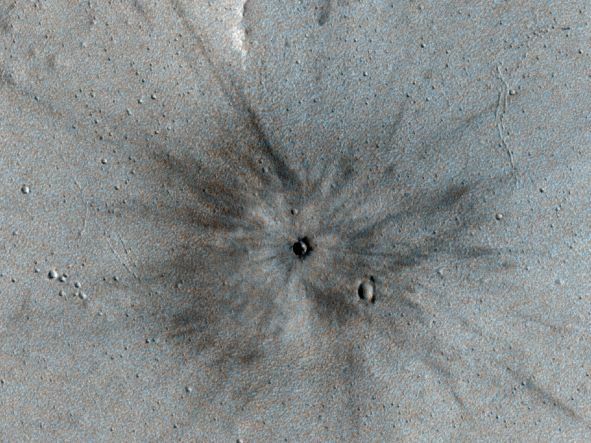 an impact crater on Mars