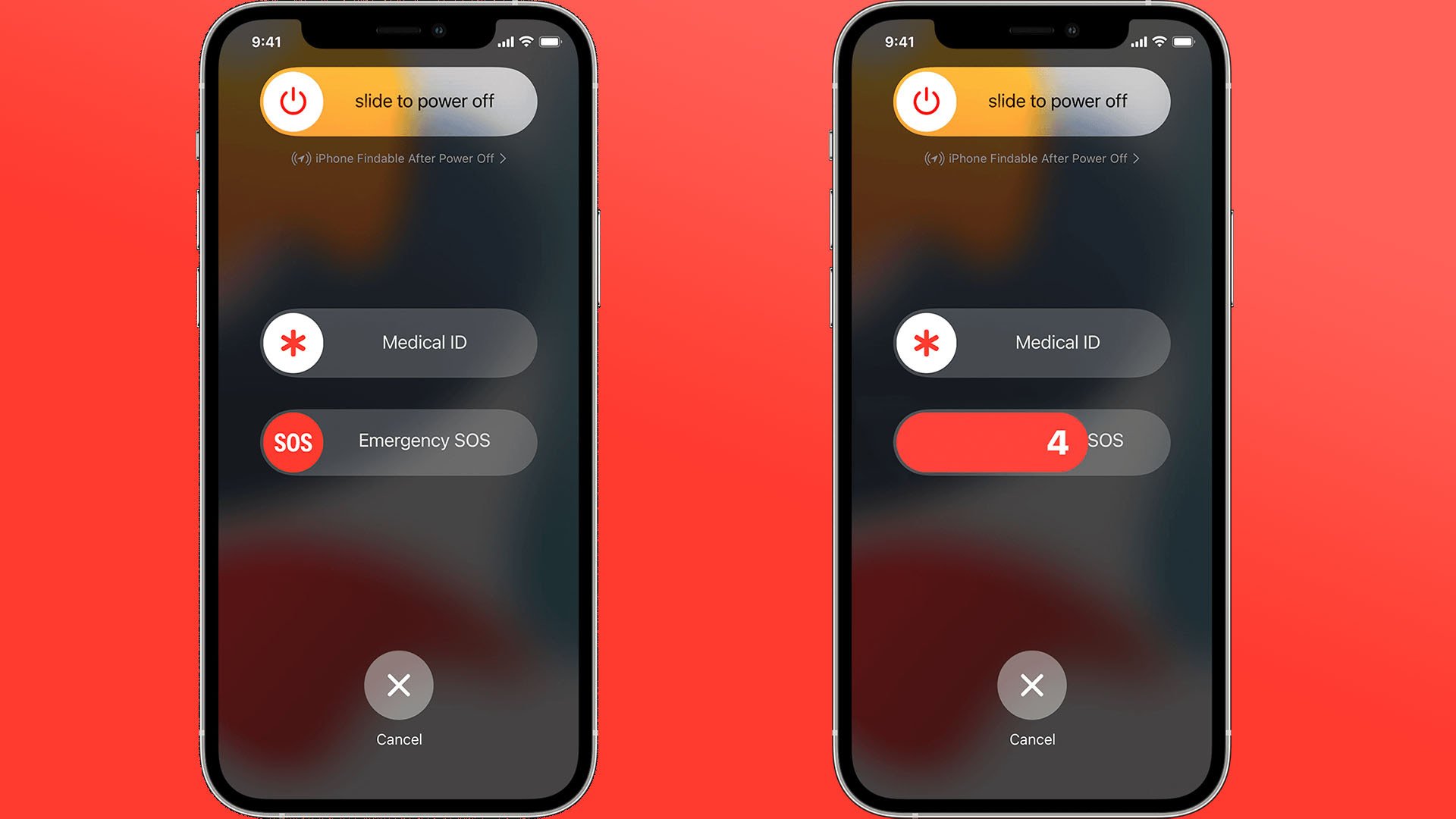 iphone emegency settings on two iphones get background