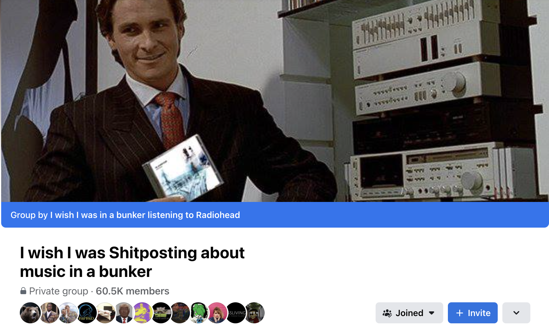 Screenshot of the Facebook page