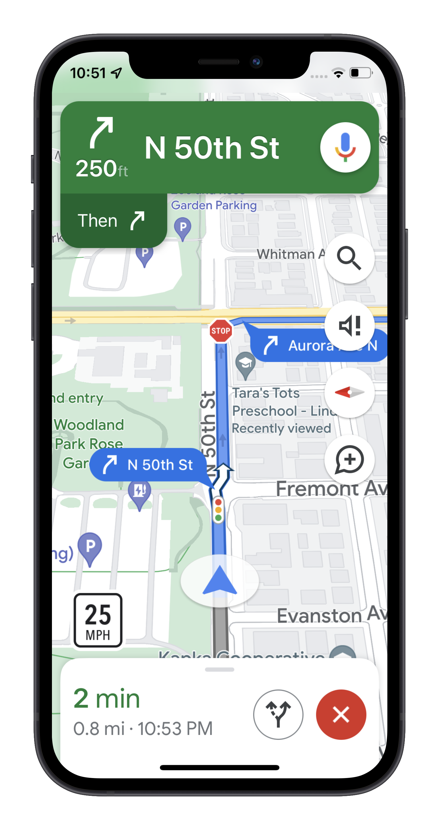 Google Maps stop signs