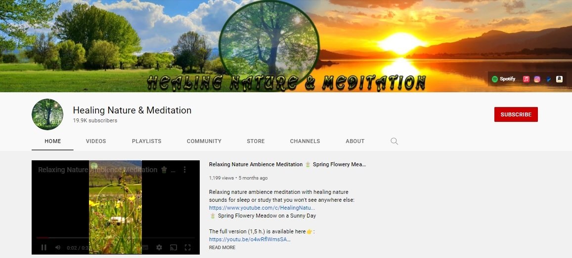 Healing Nature & Meditation on YouTube