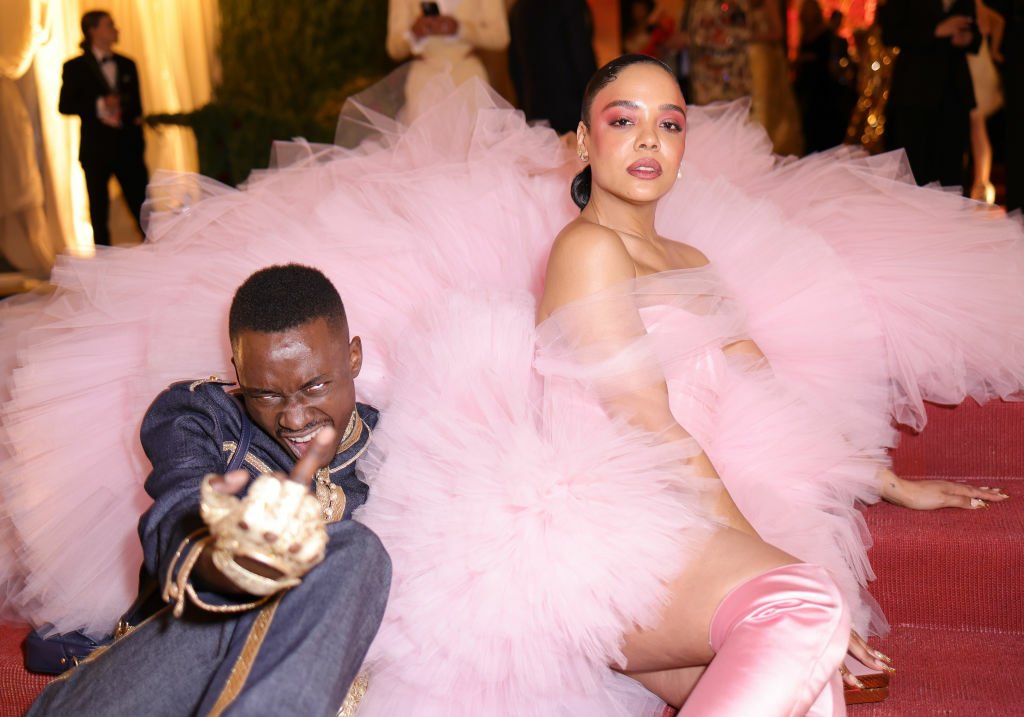 Ashton Sanders and Tessa Thompson at the Met Gala.