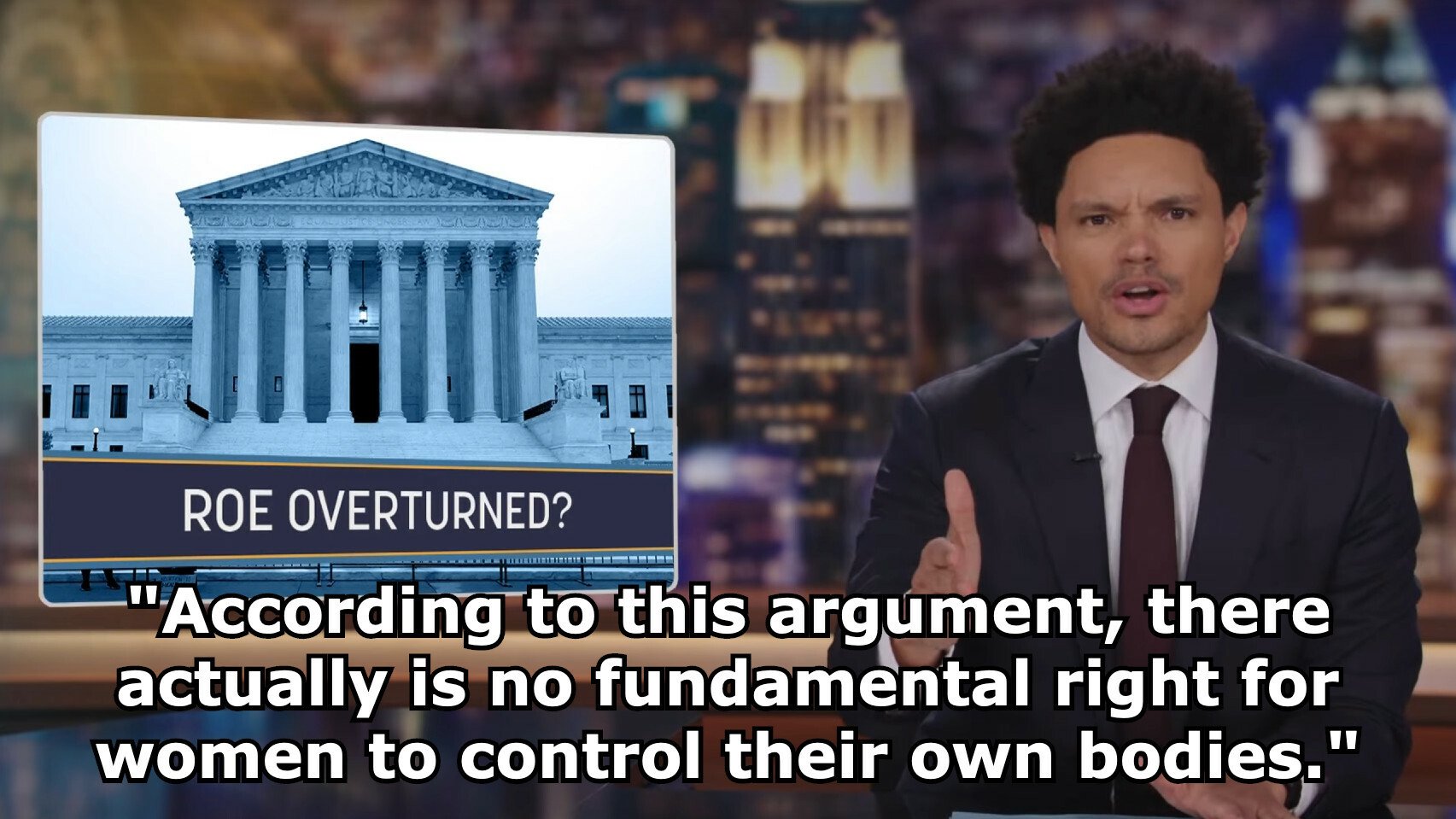 Screenshot from The Daily Show with Trevor Noah
