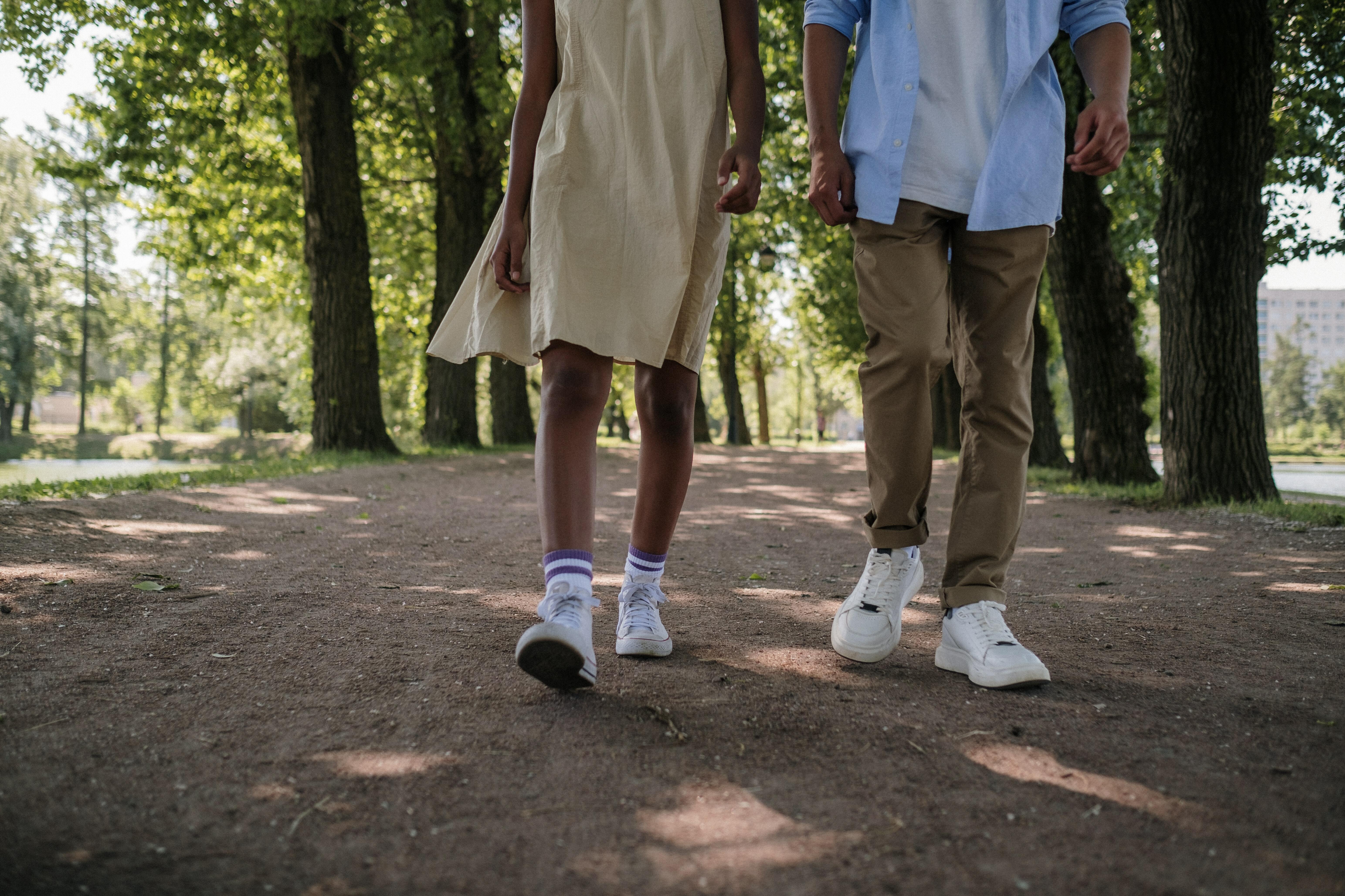 Two people walking