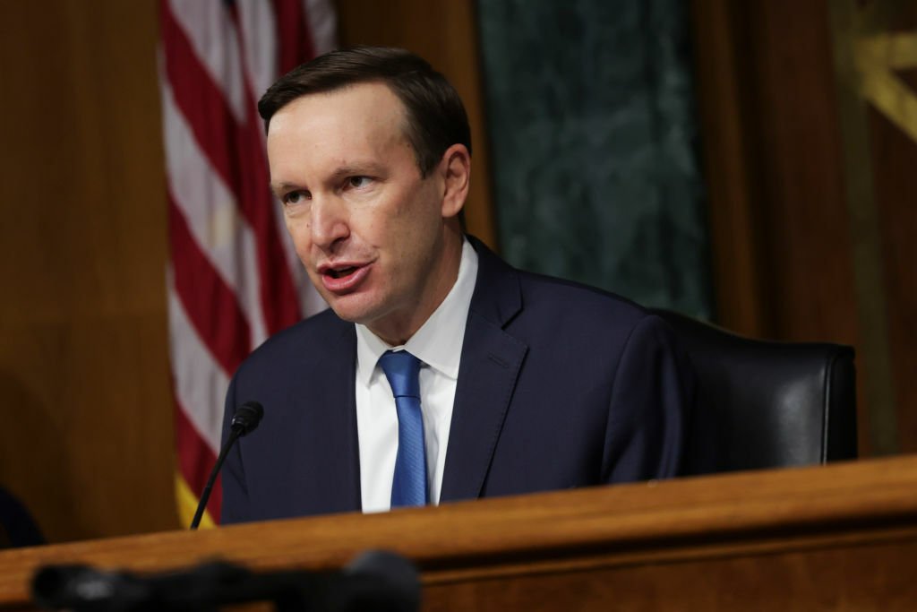 Sen. Chris Murphy during a Senate Appropriations Subcommittee on Homeland Security hearing.