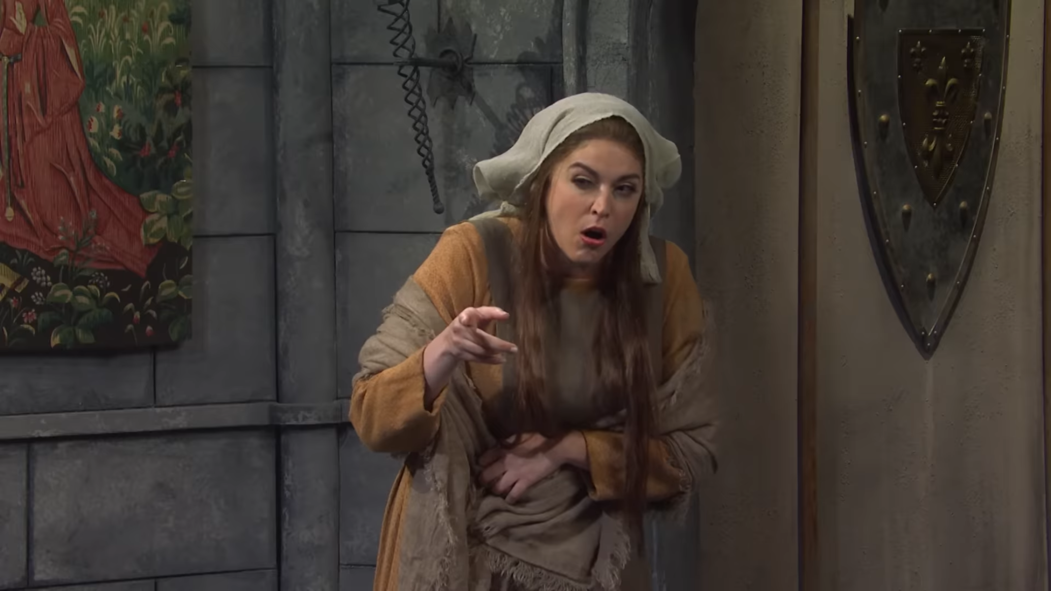 Cecily Strong dressed in 13th century garb during the 