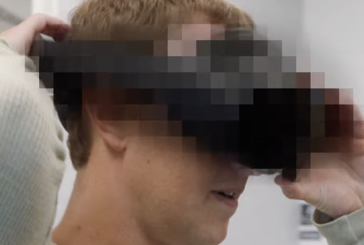 Project Cambria mixed-reality headset on Mark Zuckerberg