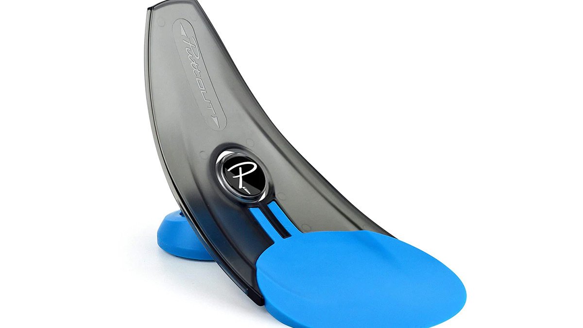 Black and blue sloped device