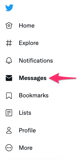 Twitter Messages Menu