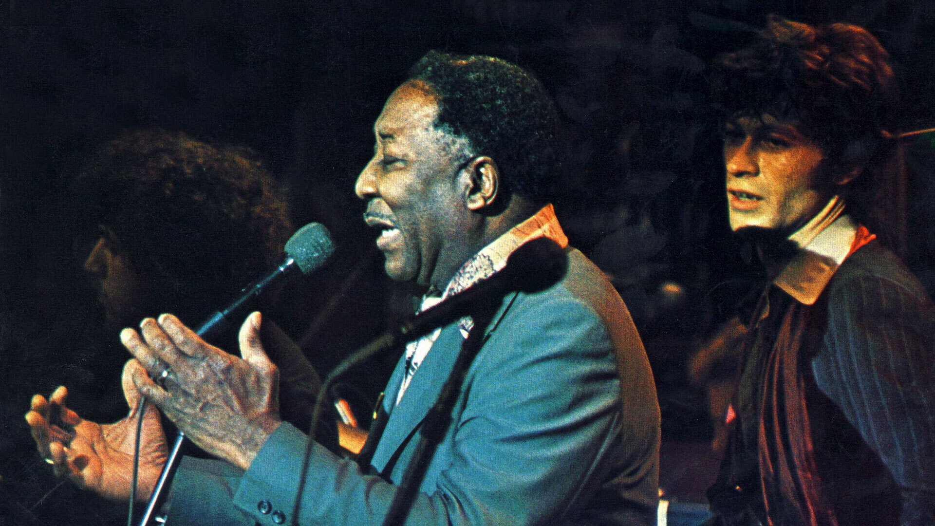Muddy Waters and Robbie Robertson in "The Last Waltz."