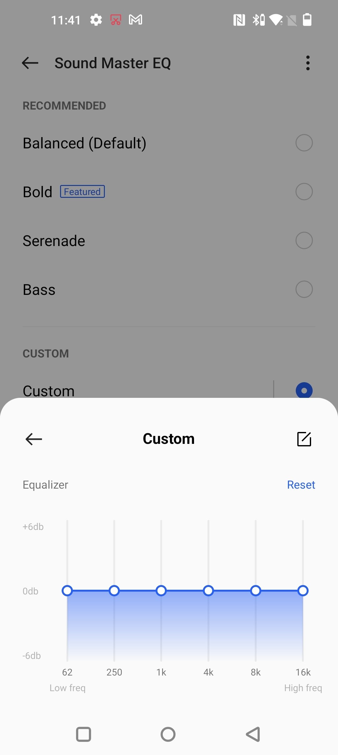 OnePlus Nord Buds equalizer menu