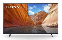Sony X80J 65-inch 4K TV with image of canyons on the screen
