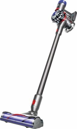 Purple and grey stick vacuum