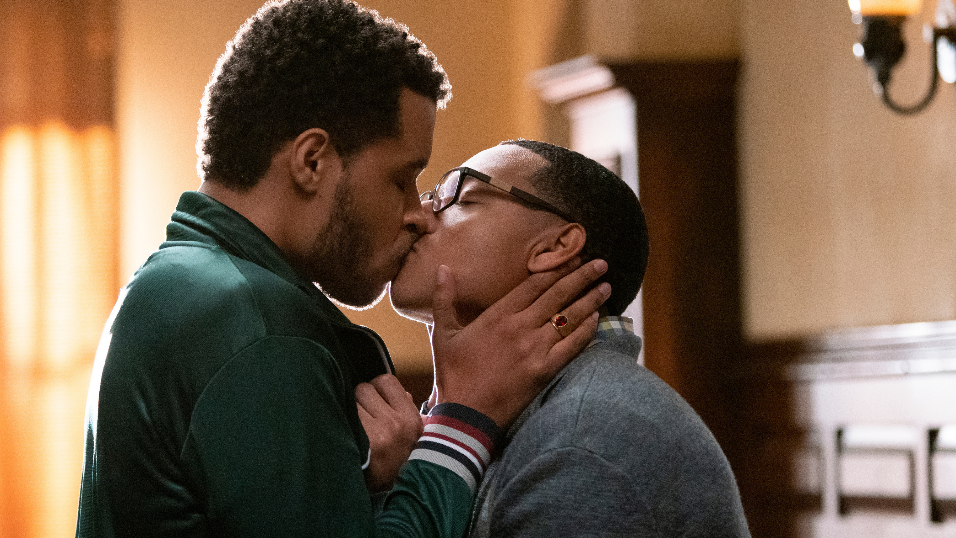 Two men kiss in "Dear White People"