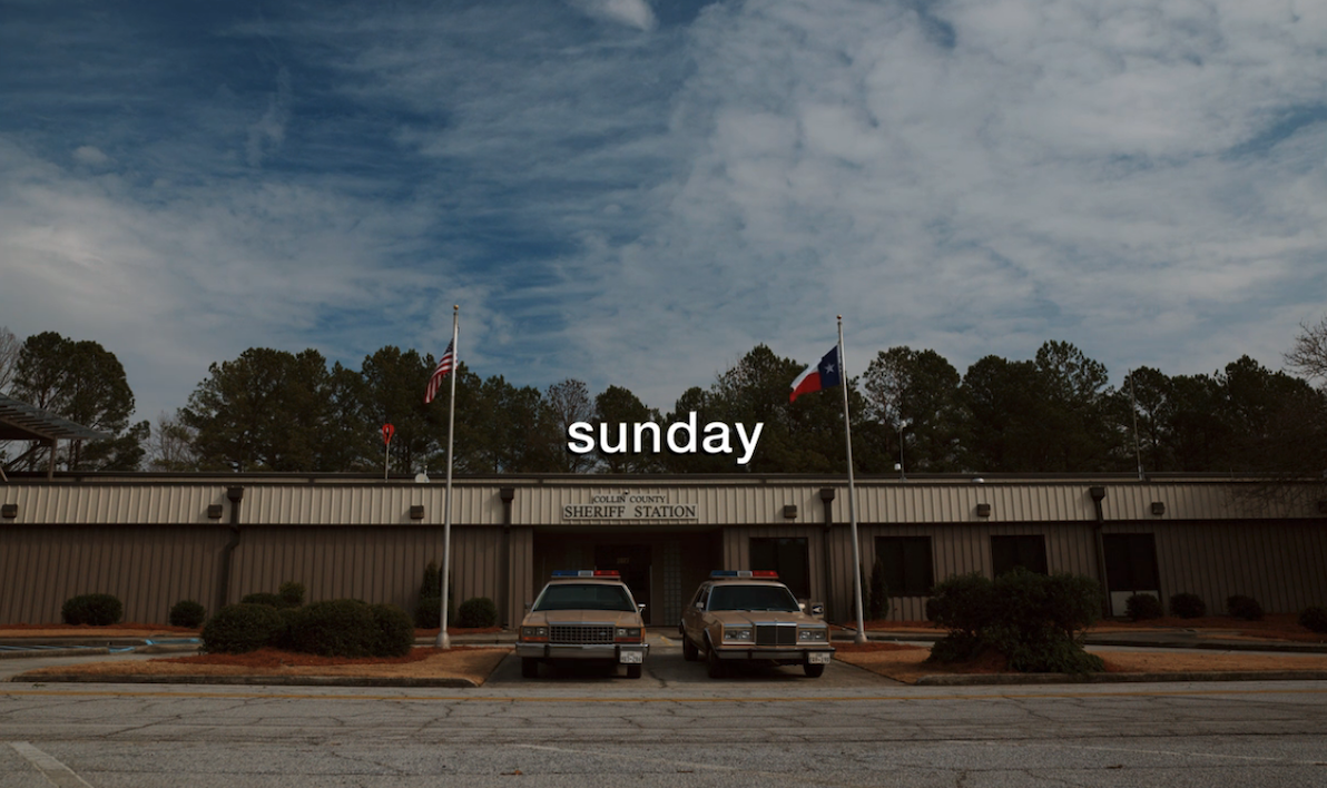 A screenshot from Hulu's "Candy" which reads "sunday."