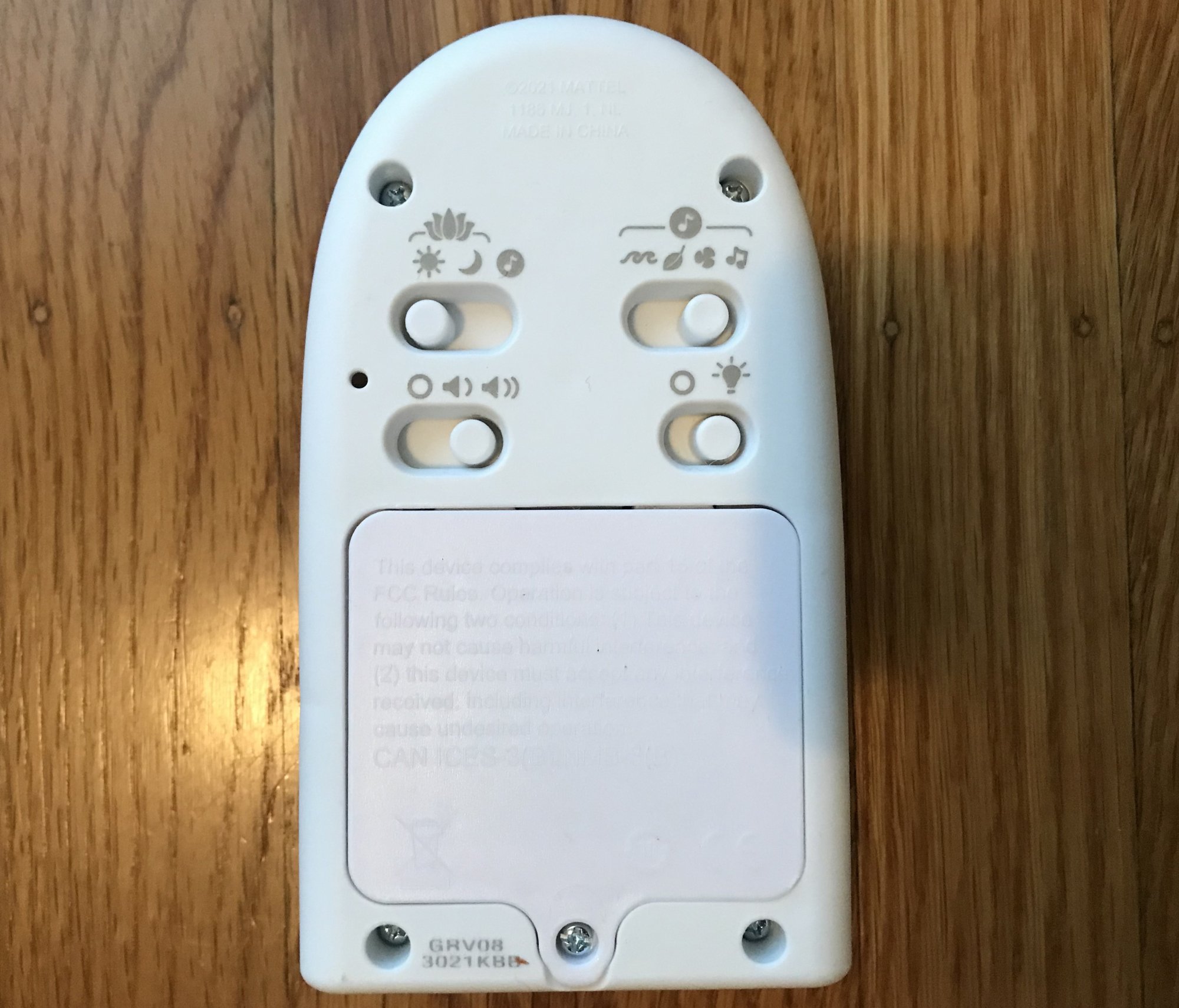 The electronic unit of Meditation Mouse after it's been removed from the inside of the plush toy.