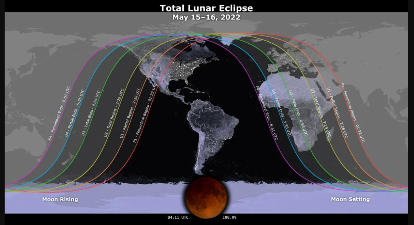 the total lunar eclipse on May 15-16, 2022