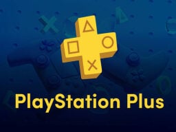 Yellow playstation logo with playstation plus name