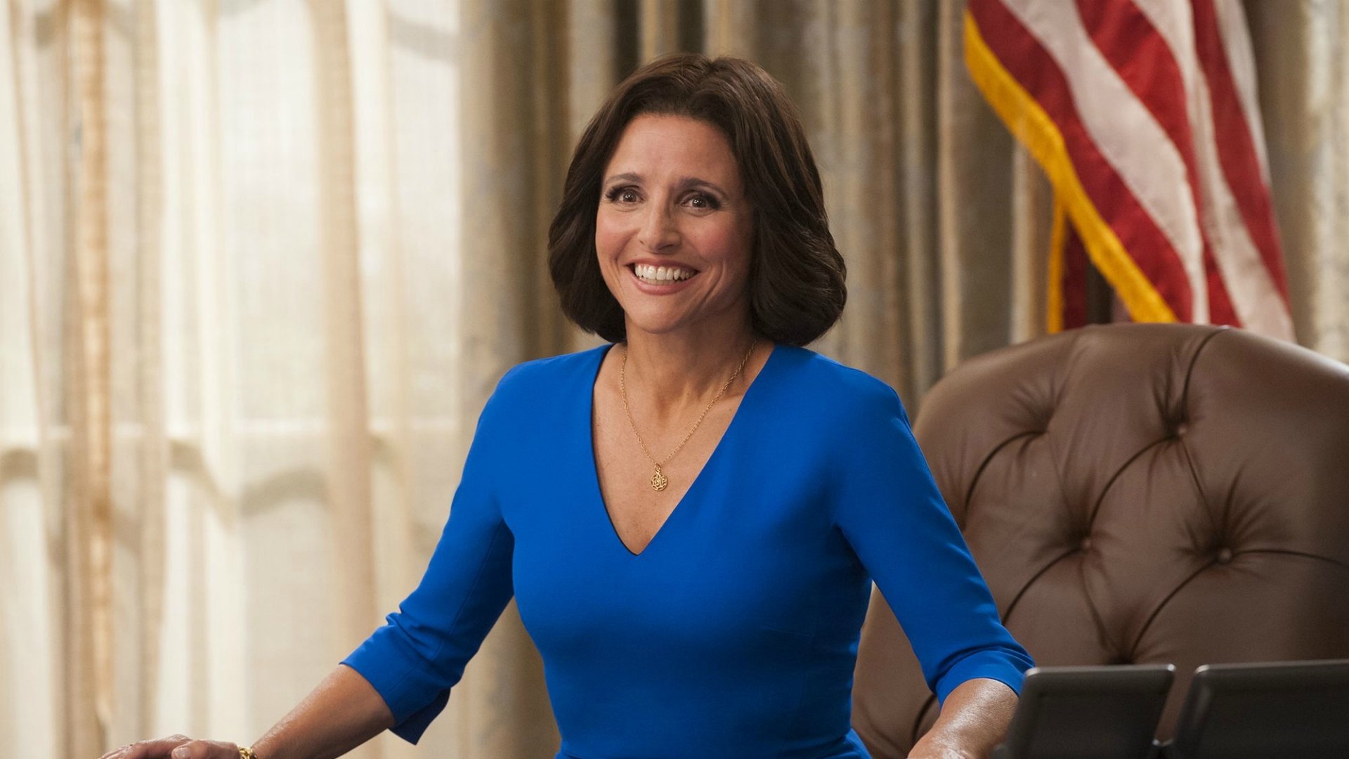 A still from the HBO series "Veep" featuring Julia Louis-Dreyfus.