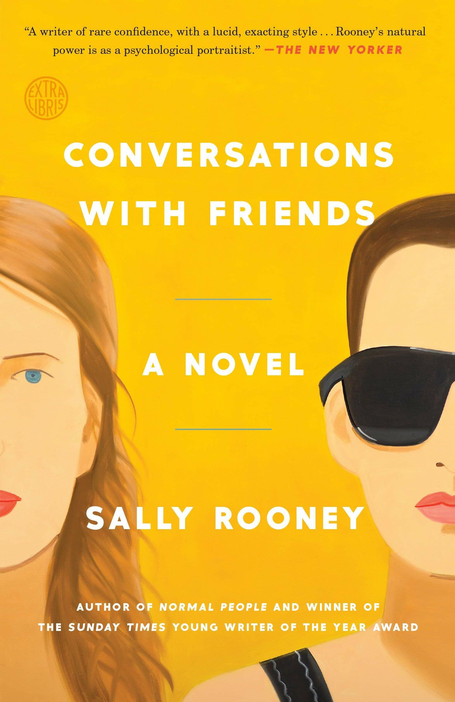 Two women's faces. The cover of Conversations With Friends. 