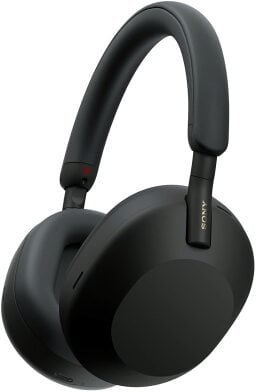 a side view of the black Sony WH-1000XM5 Headphones