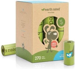 a box of earth rated dog poop bags
