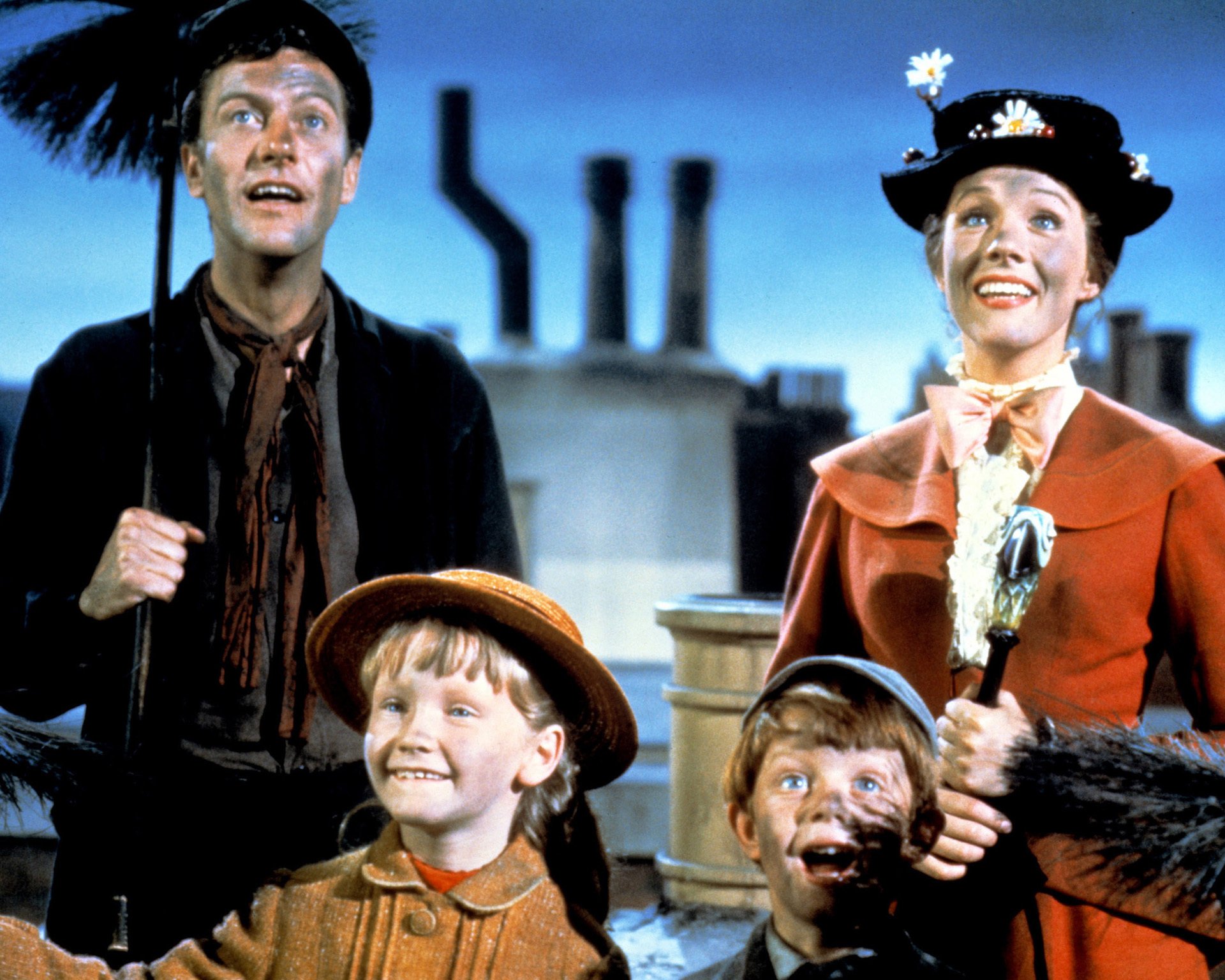 Dick Van Dyke and Julie Andrews as Bert and Mary Poppins in "Mary Poppins."