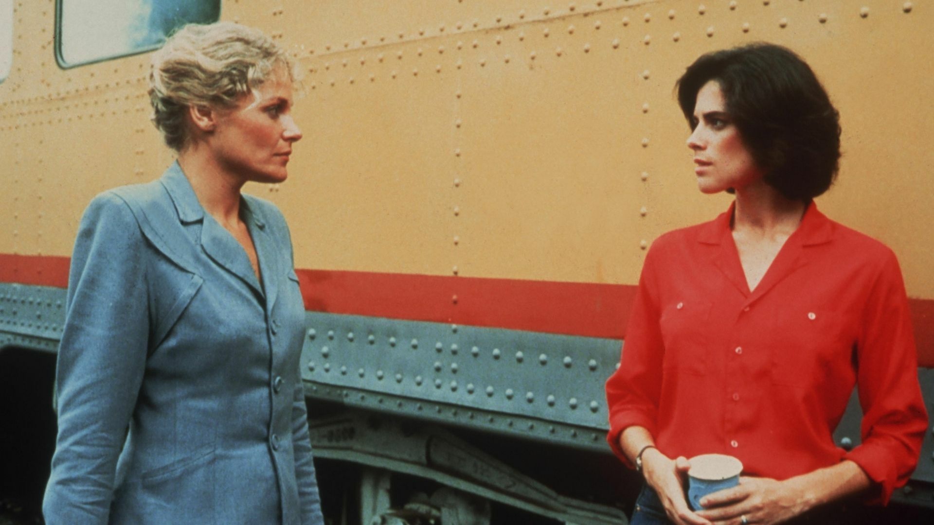 A still from "Desert Hearts" starring Patricia Charbonneau and Helen Shaver