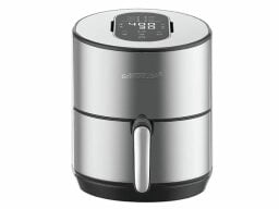 Silver cylindrical air fryer