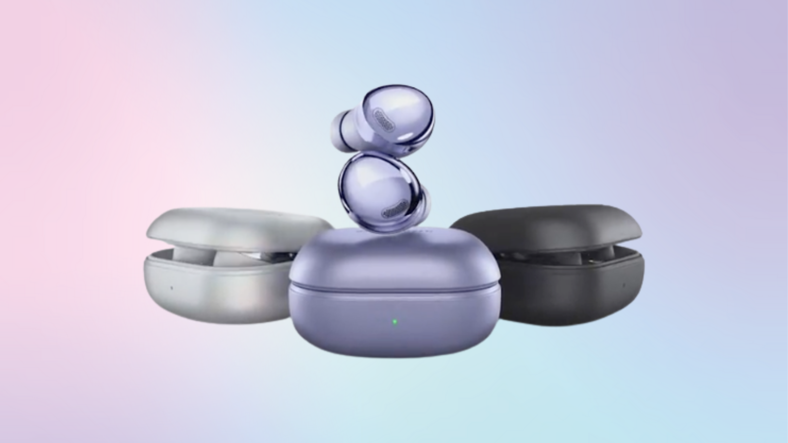 Samsung Galaxy Buds Pro in three different colors