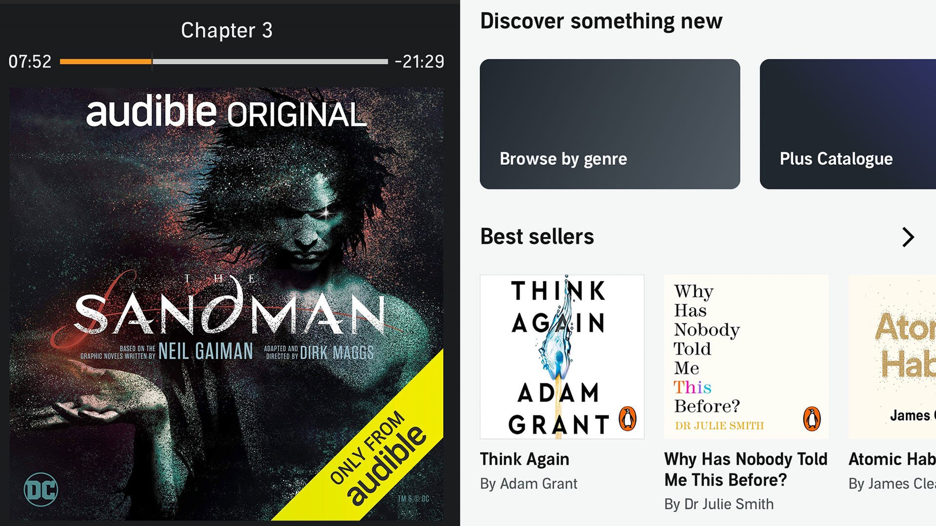 screenshots of audible