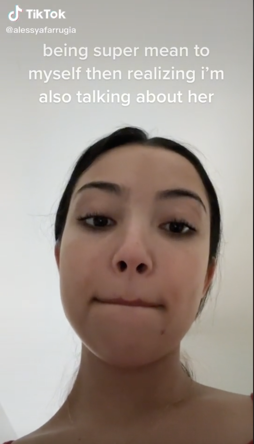 TikTok user looks directly at the camera. 