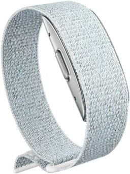 White and gray fitness tracker band